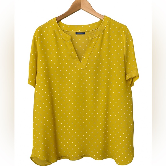 Van Heusen Yellow Polka-dot Top XXL - Picture 1 of 4